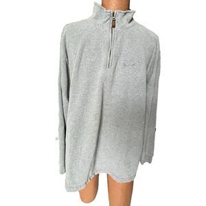 WOOLRICH 1/4 Zip Mock Neck Gray Heather Pullover Sweatshirt Men's Size XXL